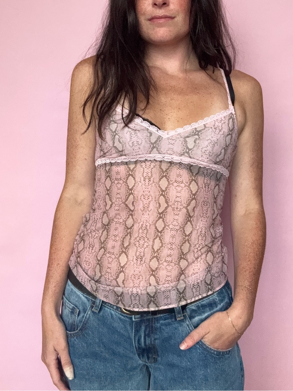 COSABELLA MESH SNAKE PRINT TANK TOP